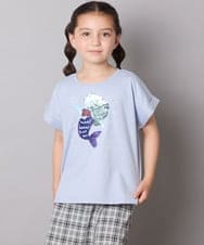 KJKHA20024 a.v.v KIDS(アー・ヴェ・ヴェ) [100-150]【接触冷感】スパンコールモチーフＴシャツ アイボリー