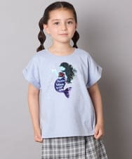 KJKHA20024 a.v.v KIDS(アー・ヴェ・ヴェ) [100-150]【接触冷感】スパンコールモチーフＴシャツ アイボリー