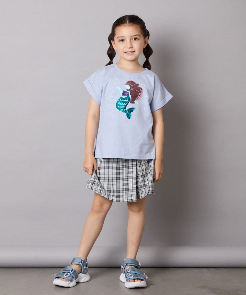 KJKHA20024 a.v.v KIDS(アー・ヴェ・ヴェ) [100-150]【接触冷感】スパンコールモチーフＴシャツ アイボリー