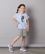 KJKHA20024 a.v.v KIDS(アー・ヴェ・ヴェ) [100-150]【接触冷感】スパンコールモチーフＴシャツ アイボリー