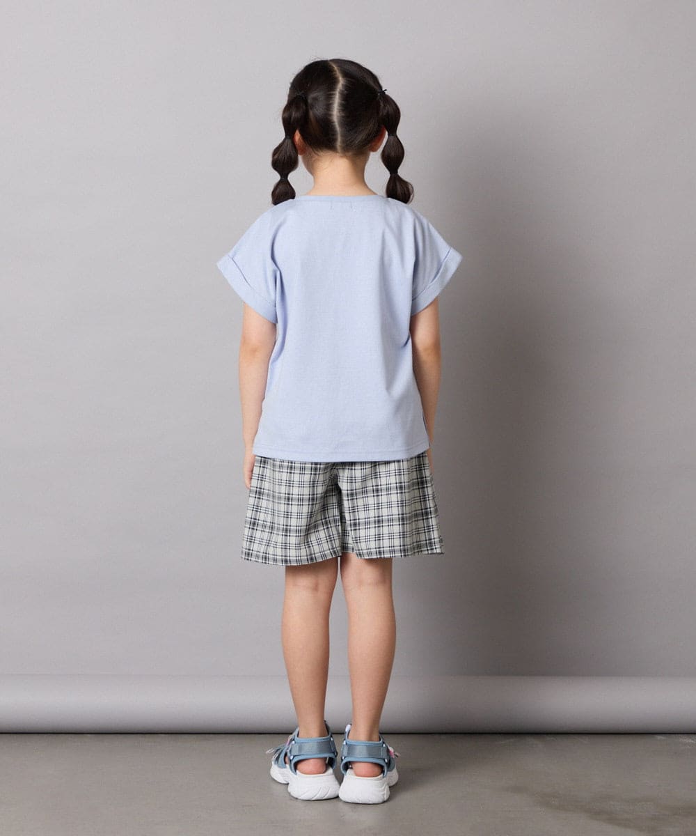 KJKHA20024 a.v.v KIDS(アー・ヴェ・ヴェ) [100-150]【接触冷感】スパンコールモチーフＴシャツ アイボリー