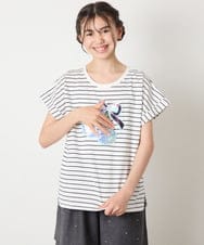 KJKHA20024 a.v.v KIDS(アー・ヴェ・ヴェ) [100-150]【接触冷感】スパンコールモチーフＴシャツ アイボリー