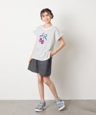 KJKHA20024 a.v.v KIDS(アー・ヴェ・ヴェ) [100-150]【接触冷感】スパンコールモチーフＴシャツ アイボリー