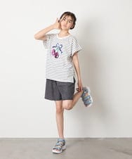 KJKHA20024 a.v.v KIDS(アー・ヴェ・ヴェ) [100-150]【接触冷感】スパンコールモチーフＴシャツ アイボリー