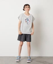 KJKHA20024 a.v.v KIDS(アー・ヴェ・ヴェ) [100-150]【接触冷感】スパンコールモチーフＴシャツ アイボリー