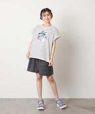 KJKHA20024 a.v.v KIDS(アー・ヴェ・ヴェ) [100-150]【接触冷感】スパンコールモチーフＴシャツ アイボリー
