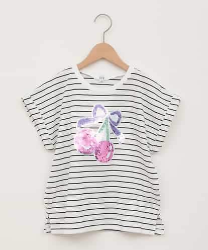 KJKHA20024 a.v.v KIDS 【接触冷感/ジメジメ対策】[100-150]スパンコールモチーフＴシャツ