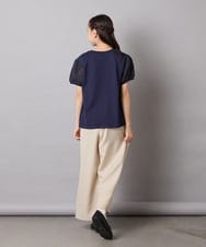 KJKHA21034 a.v.v KIDS(アー・ヴェ・ヴェ) [120-160]【接触冷感】パフスリーブロゴトップス ネイビー