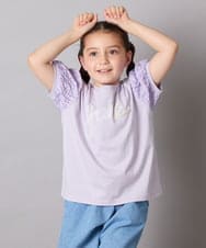 KJKHA21034 a.v.v KIDS(アー・ヴェ・ヴェ) [120-160]【接触冷感】パフスリーブロゴトップス ネイビー