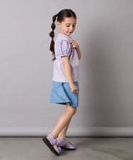 KJKHA21034 a.v.v KIDS(アー・ヴェ・ヴェ) [120-160]【接触冷感】パフスリーブロゴトップス ネイビー