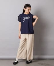 KJKHA21034 a.v.v KIDS(アー・ヴェ・ヴェ) [120-160]【接触冷感】パフスリーブロゴトップス ネイビー
