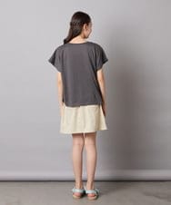 KJKHA23034 a.v.v KIDS(アー・ヴェ・ヴェ) [100-160]【接触冷感】リボンテープチュールドッキングTシャツ ホワイト