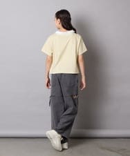 KJKHA25034 a.v.v KIDS(アー・ヴェ・ヴェ) [130-160]【接触冷感】えり付き切替ロゴTシャツ ライトイエロー
