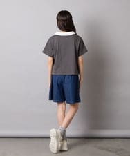 KJKHA25034 a.v.v KIDS(アー・ヴェ・ヴェ) [130-160]【接触冷感】えり付き切替ロゴTシャツ ライトイエロー