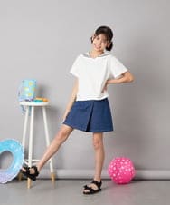 KJKHA29029 a.v.v KIDS(アー・ヴェ・ヴェ) [120-160]【接触冷感/ジメジメ対策】セーラーカラーＴ ホワイト