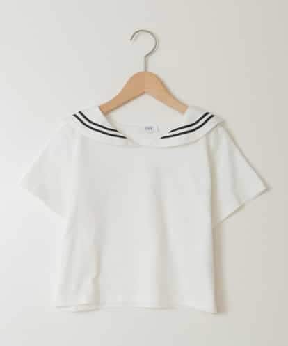 KJKHA29029 a.v.v KIDS [120-160]【接触冷感/ジメジメ対策】セーラーカラーＴ