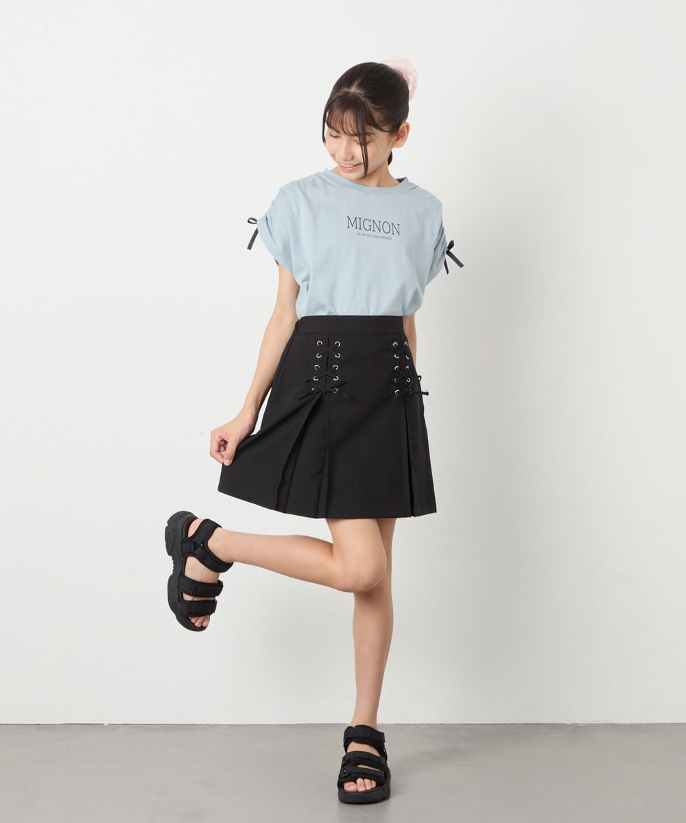 KJKHA30029 a.v.v KIDS(アー・ヴェ・ヴェ) [120-160]【接触冷感/ジメジメ対策】肩ドロストＴ ライトブルー
