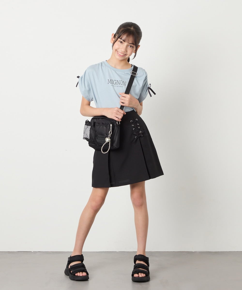 KJKHA30029 a.v.v KIDS(アー・ヴェ・ヴェ) [120-160]【接触冷感/ジメジメ対策】肩ドロストＴ ライトブルー