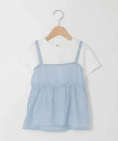 KJKHD64039 a.v.v KIDS [130-160]シアージャカードキャミドッキングトップス