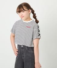 KJKHD75035 a.v.v KIDS(アー・ヴェ・ヴェ) [130-160]【冷感/UVカット】レースアップロゴTシャツ ホワイト