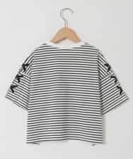 KJKHD75035 a.v.v KIDS(アー・ヴェ・ヴェ) [130-160]【冷感/UVカット】レースアップロゴTシャツ ホワイト