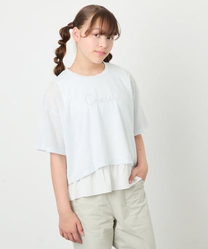 KJKHD76044 a.v.v KIDS [130-160]【冷感/UVカット】レイヤードシアーTセット