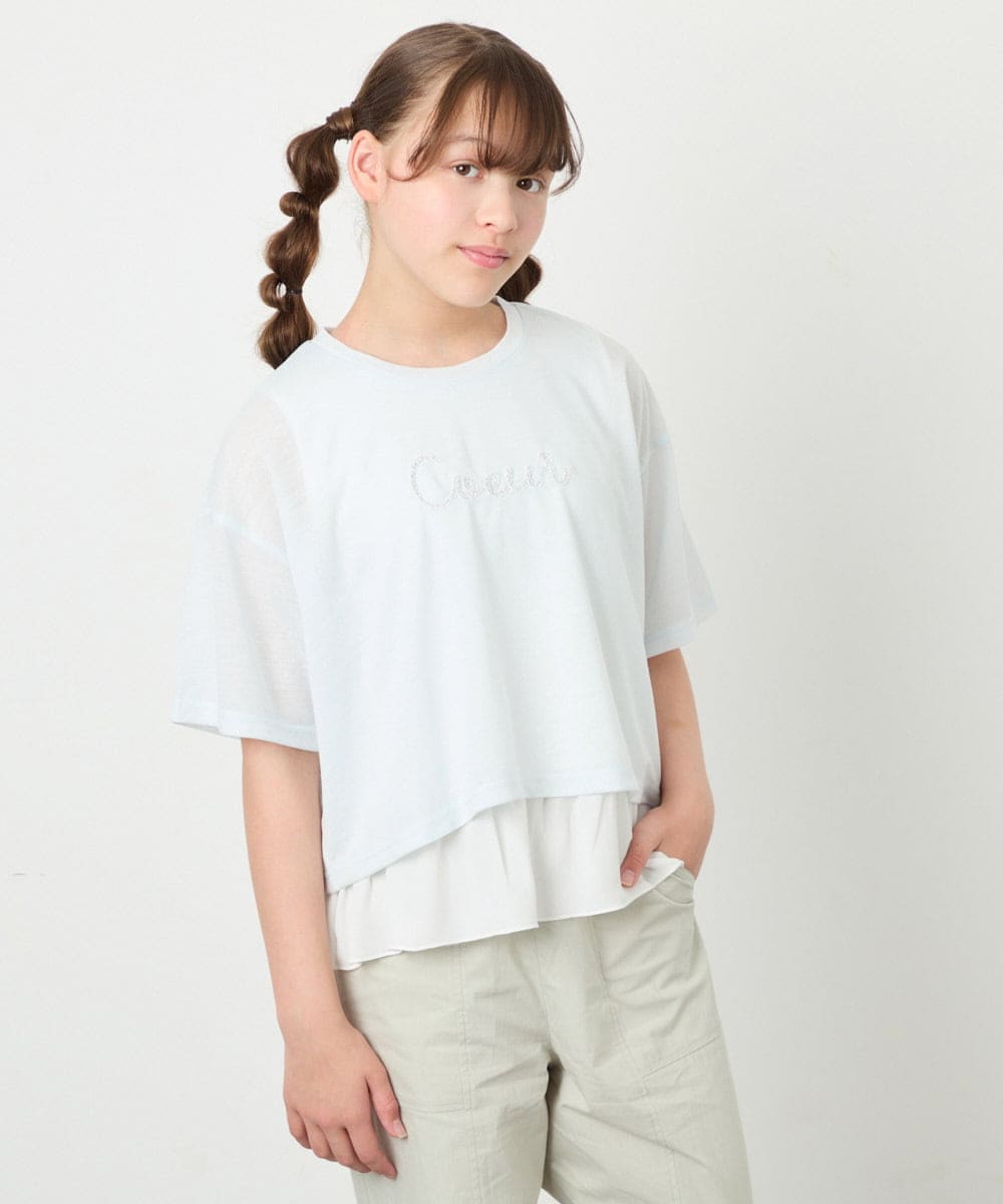 KJKHD76044 a.v.v KIDS(アー・ヴェ・ヴェ) [130-160]【冷感/UVカット】レイヤードシアーTセット ライトブルー