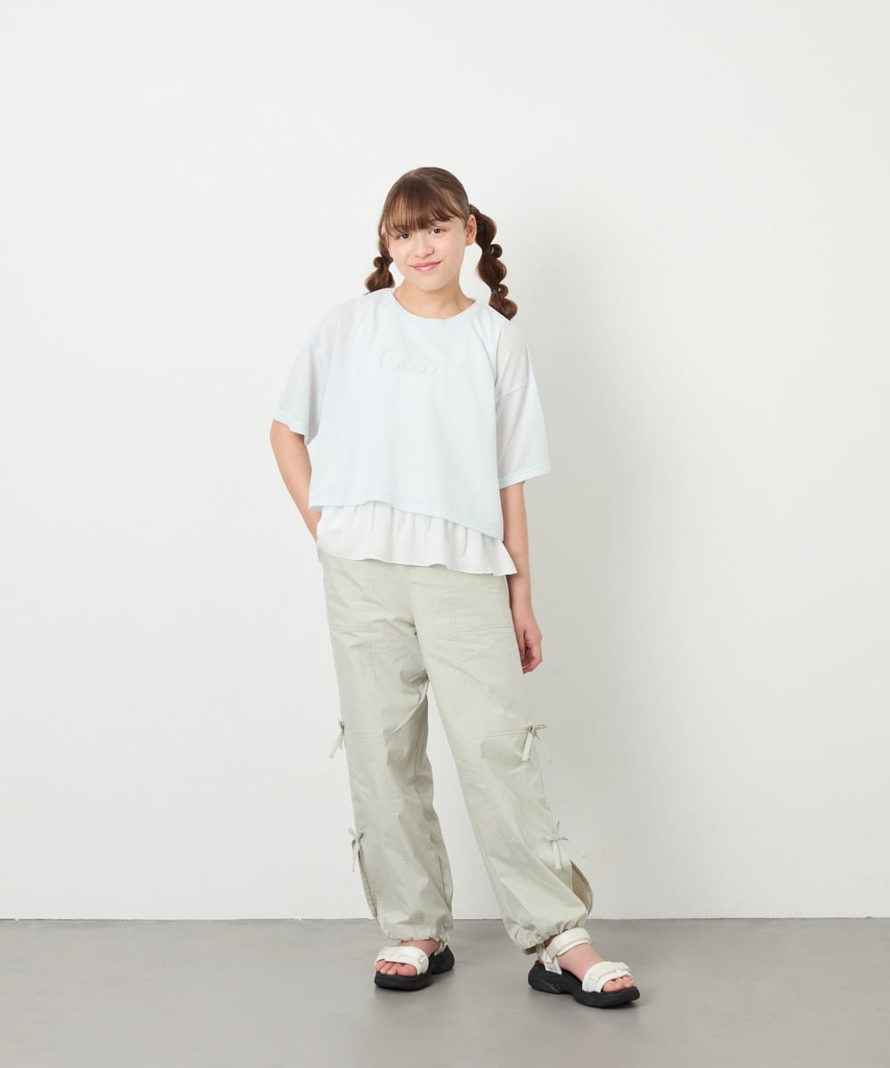 KJKHD76044 a.v.v KIDS(アー・ヴェ・ヴェ) [130-160]【冷感/UVカット】レイヤードシアーTセット ライトブルー
