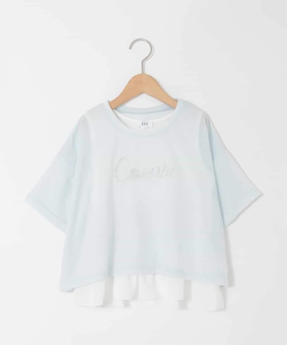KJKHD76044 a.v.v KIDS(アー・ヴェ・ヴェ) [130-160]【冷感/UVカット】レイヤードシアーTセット ライトブルー