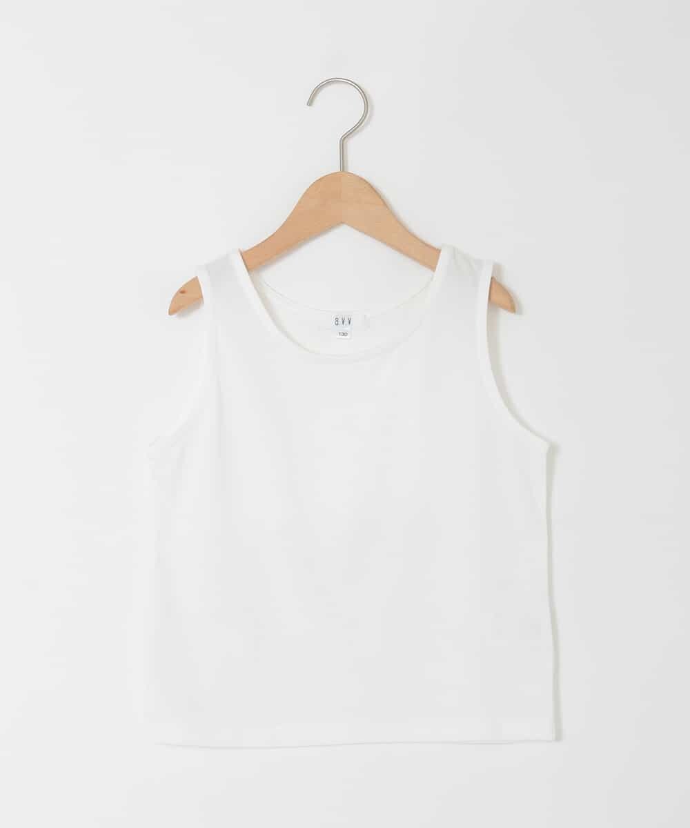 KJKHD77044 a.v.v KIDS(アー・ヴェ・ヴェ) [120-160]【冷感/洗える】レースTシャツタンク付き アイボリー