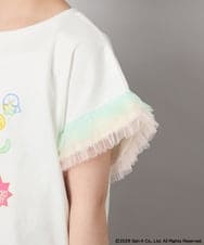KJKHD81035 a.v.v KIDS(アー・ヴェ・ヴェ) [110-140]すみっコぐらし袖チュールT ホワイト