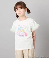 KJKHD81035 a.v.v KIDS(アー・ヴェ・ヴェ) [110-140]すみっコぐらし袖チュールT ホワイト