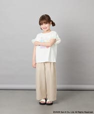 KJKHD81035 a.v.v KIDS(アー・ヴェ・ヴェ) [110-140]すみっコぐらし袖チュールT ホワイト