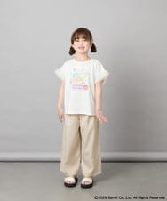 KJKHD81035 a.v.v KIDS(アー・ヴェ・ヴェ) [110-140]すみっコぐらし袖チュールT ホワイト