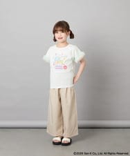 KJKHD81035 a.v.v KIDS(アー・ヴェ・ヴェ) [110-140]すみっコぐらし袖チュールT ホワイト
