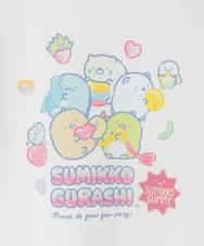 KJKHD81035 a.v.v KIDS(アー・ヴェ・ヴェ) [110-140]すみっコぐらし袖チュールT ホワイト
