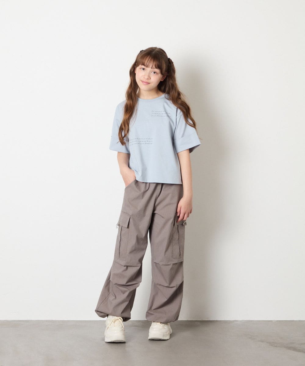 KJKHD91029 a.v.v KIDS(アー・ヴェ・ヴェ) [140-150]【男女兼用】袖ロールアップオーバーT ライトブルー