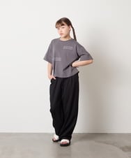 KJKHD91029 a.v.v KIDS(アー・ヴェ・ヴェ) [140-150]【男女兼用】袖ロールアップオーバーT ダークグレー