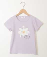 KJKHJ45019 a.v.v KIDS(アー・ヴェ・ヴェ) [100-130]ビニールアップリケＴシャツ[WEB限定サイズ] ラベンダー