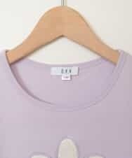 KJKHJ45019 a.v.v KIDS(アー・ヴェ・ヴェ) [100-130]ビニールアップリケＴシャツ[WEB限定サイズ] ラベンダー