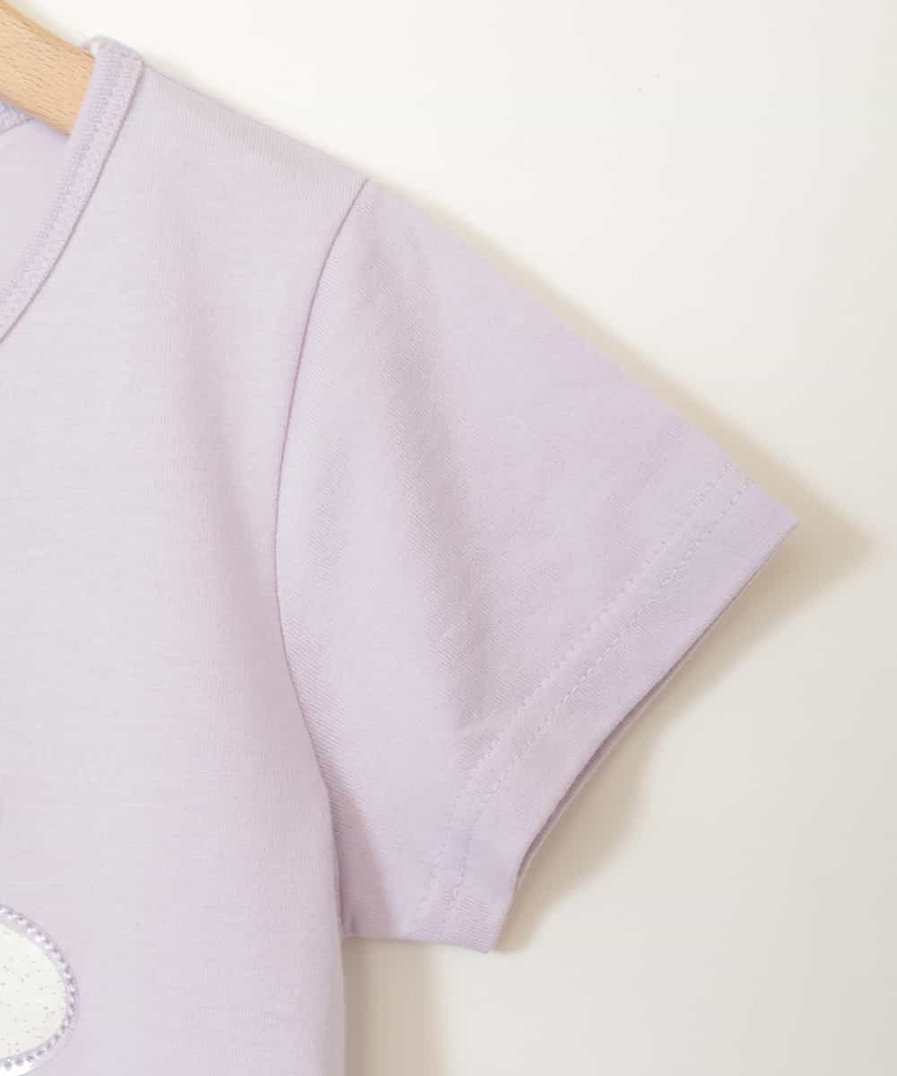 KJKHJ45019 a.v.v KIDS(アー・ヴェ・ヴェ) [100-130]ビニールアップリケＴシャツ[WEB限定サイズ] ラベンダー