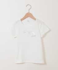 KJKHJ45019 a.v.v KIDS(アー・ヴェ・ヴェ) [100-130]ビニールアップリケＴシャツ[WEB限定サイズ] ホワイト