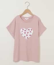 KJKHM03024 a.v.v KIDS(アー・ヴェ・ヴェ) [100-130]【接触冷感】リバーシブル スパンコールTシャツ ピンク