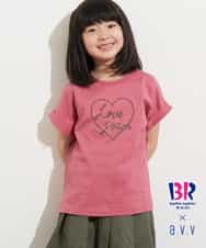 KJKHM81019 a.v.v KIDS(アー・ヴェ・ヴェ) [100-130]【数量限定/アイスタッチ】サーティワン×a.v.vコラボ アイスロゴＴシャツ[WEB限定サイズ] ピンク