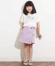 KJKHM81019 a.v.v KIDS(アー・ヴェ・ヴェ) [100-130]【数量限定/アイスタッチ】サーティワン×a.v.vコラボ アイスロゴＴシャツ[WEB限定サイズ] キャメル