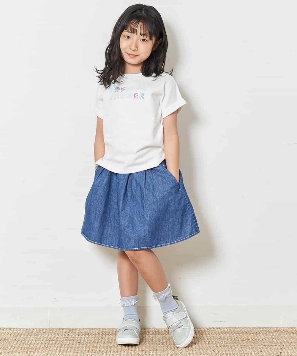 KJKHM81019 a.v.v KIDS(アー・ヴェ・ヴェ) [100-130]【数量限定/アイスタッチ】サーティワン×a.v.vコラボ アイスロゴＴシャツ[WEB限定サイズ] キャメル