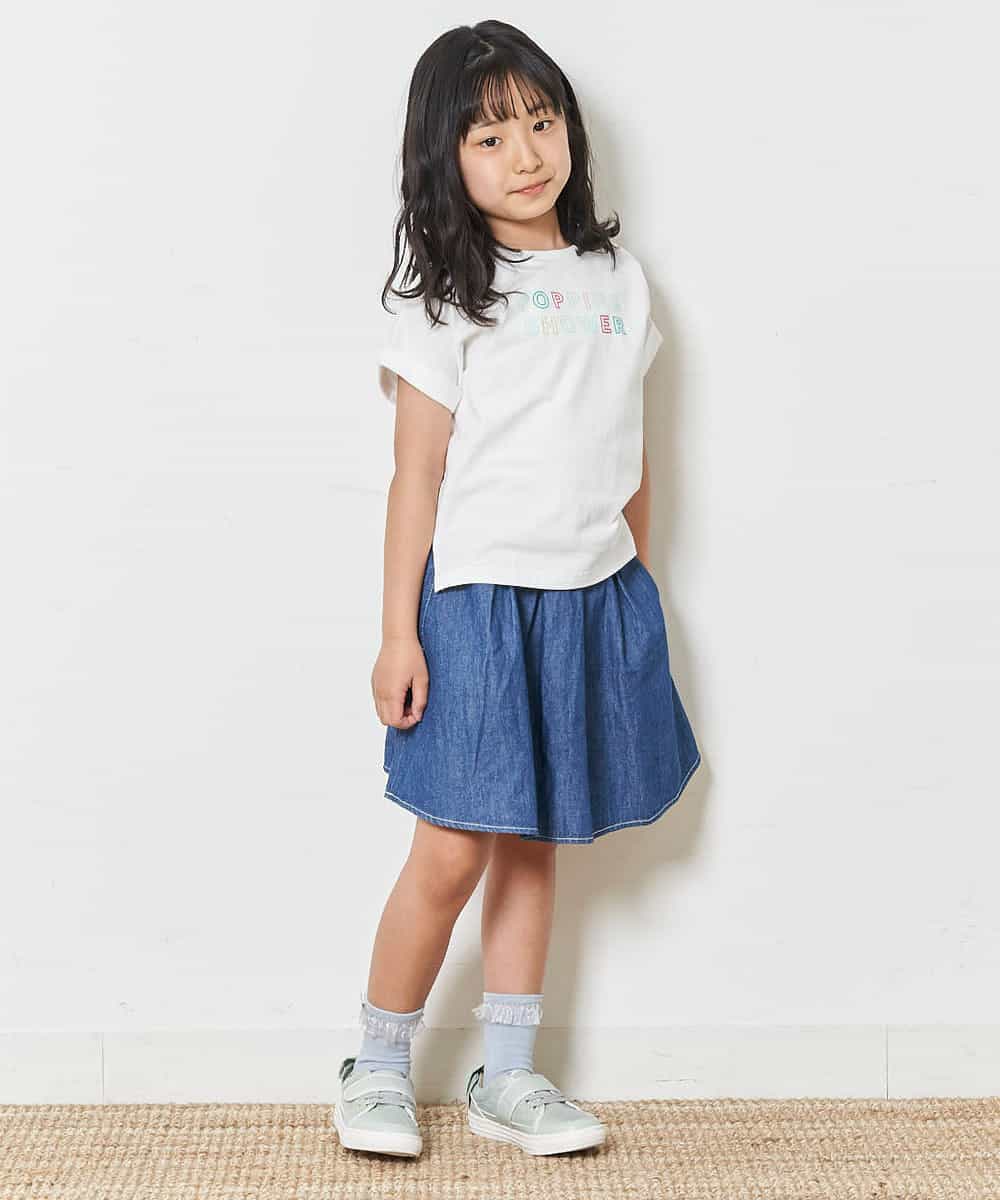 KJKHM81019 a.v.v KIDS(アー・ヴェ・ヴェ) [100-130]【数量限定/アイスタッチ】サーティワン×a.v.vコラボ アイスロゴＴシャツ[WEB限定サイズ] キャメル