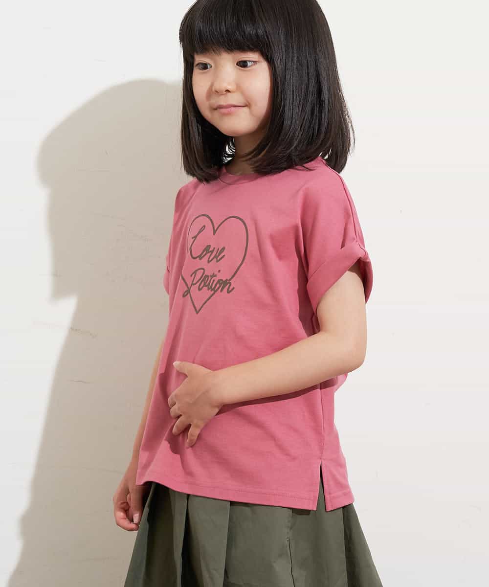 KJKHM81019 a.v.v KIDS(アー・ヴェ・ヴェ) [100-130]【数量限定/アイスタッチ】サーティワン×a.v.vコラボ アイスロゴＴシャツ[WEB限定サイズ] キャメル