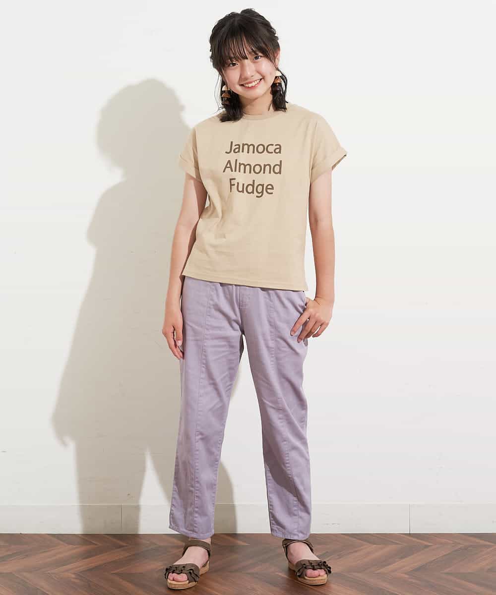 KJKHM81019 a.v.v KIDS(アー・ヴェ・ヴェ) [100-130]【数量限定/アイスタッチ】サーティワン×a.v.vコラボ アイスロゴＴシャツ[WEB限定サイズ] キャメル