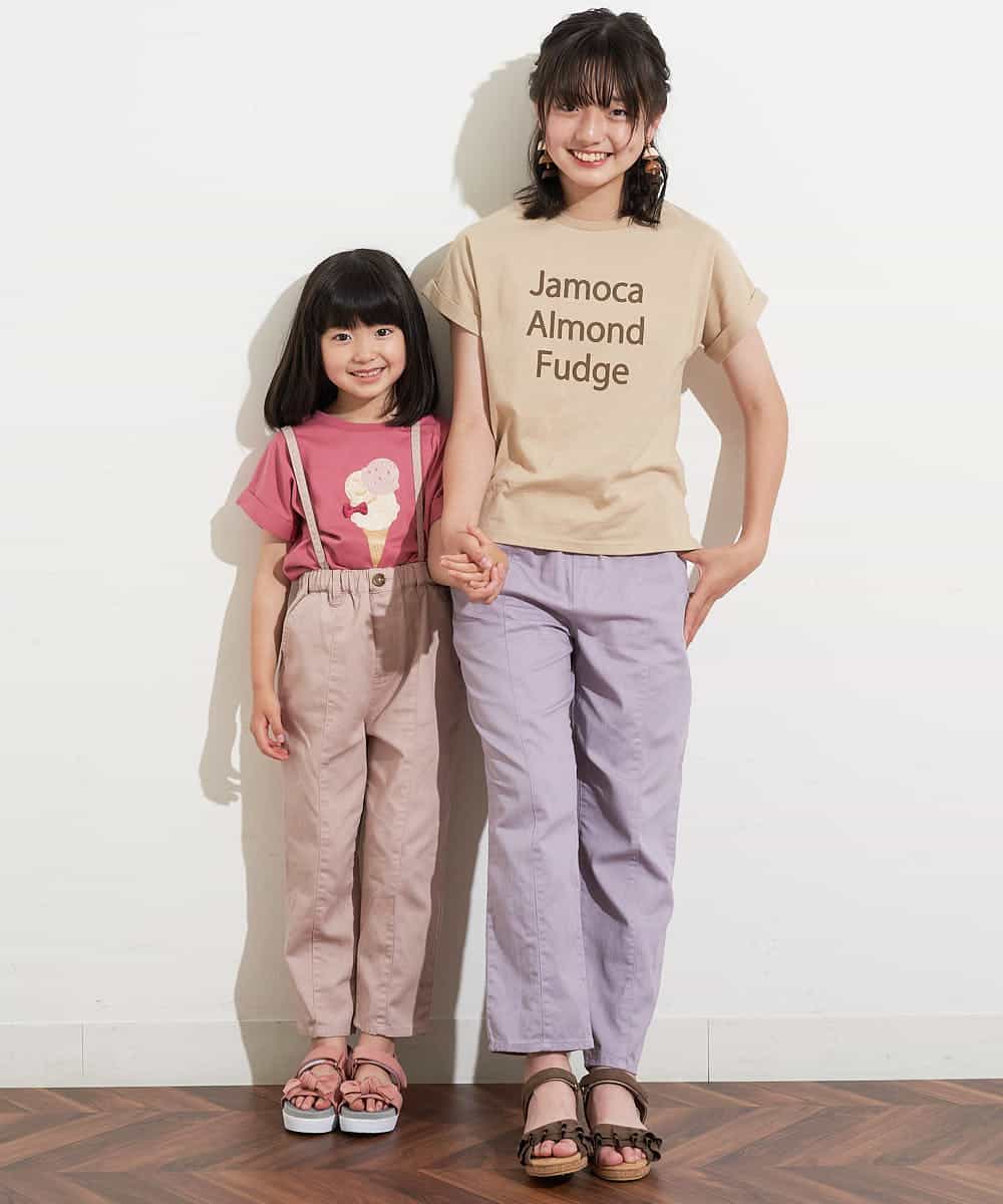 KJKHM81019 a.v.v KIDS(アー・ヴェ・ヴェ) [100-130]【数量限定/アイスタッチ】サーティワン×a.v.vコラボ アイスロゴＴシャツ[WEB限定サイズ] キャメル